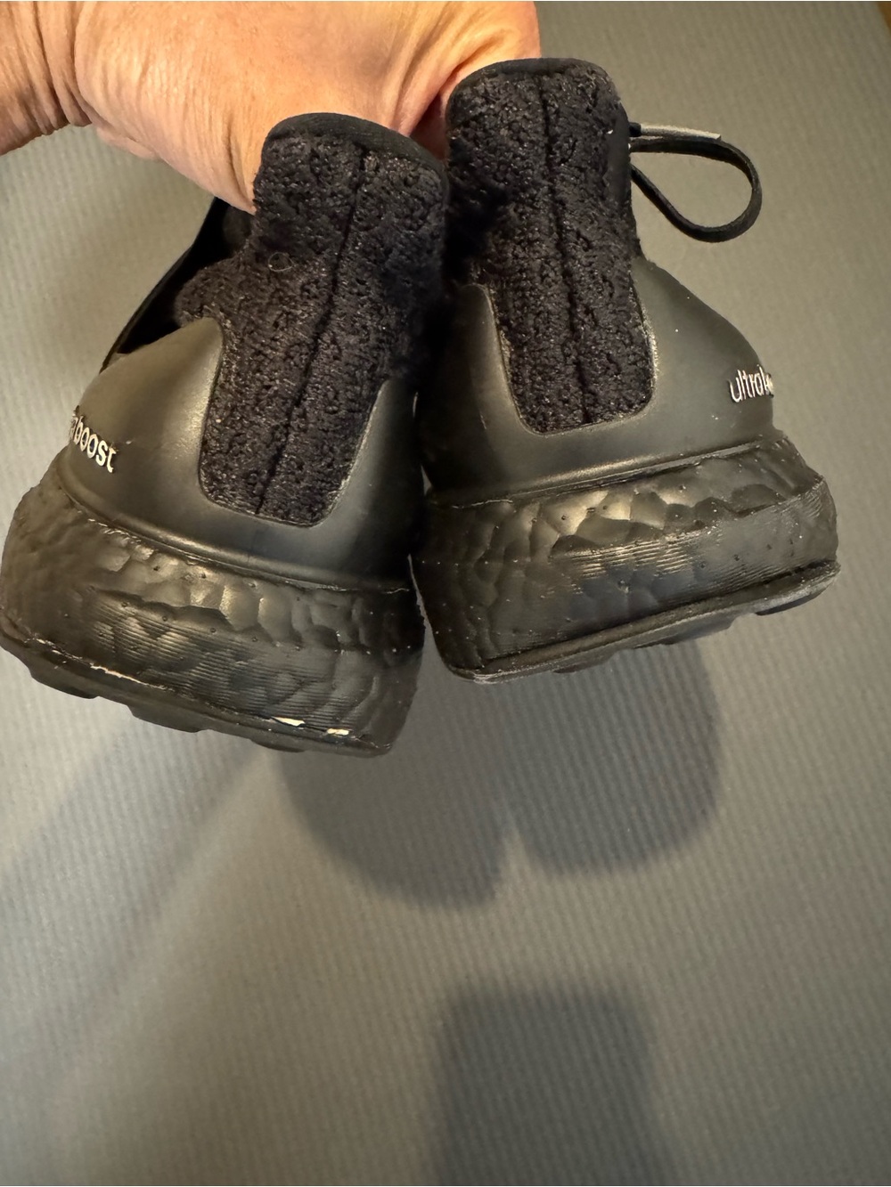 Adidas Knit Gray & Black Ultraboost Sneakers - Picture 9 of 14